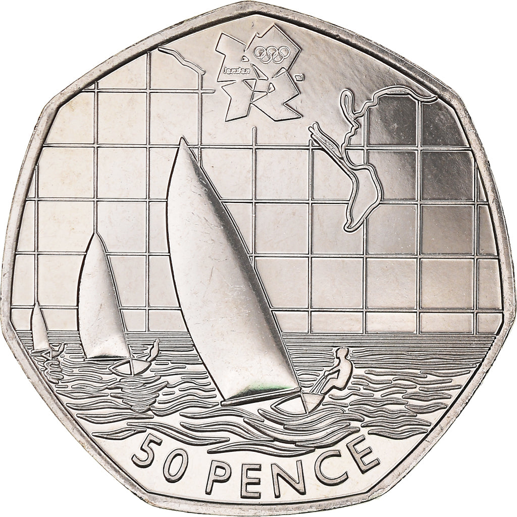 Coin, Great Britain, Elizabeth II, Sailing, 50 Pence, 2011, British Royal Mint