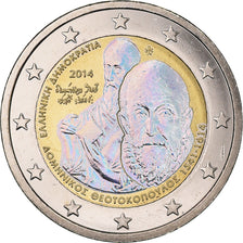 Greece, 2 Euro, Teotokoupolos, 2014, Iridescent, MS(63), Bi-Metallic, KM:New
