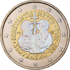 Slovakia, 2 Euro, Cyrille, Methode, 2013, Kremnica, Iridescent, MS(63)