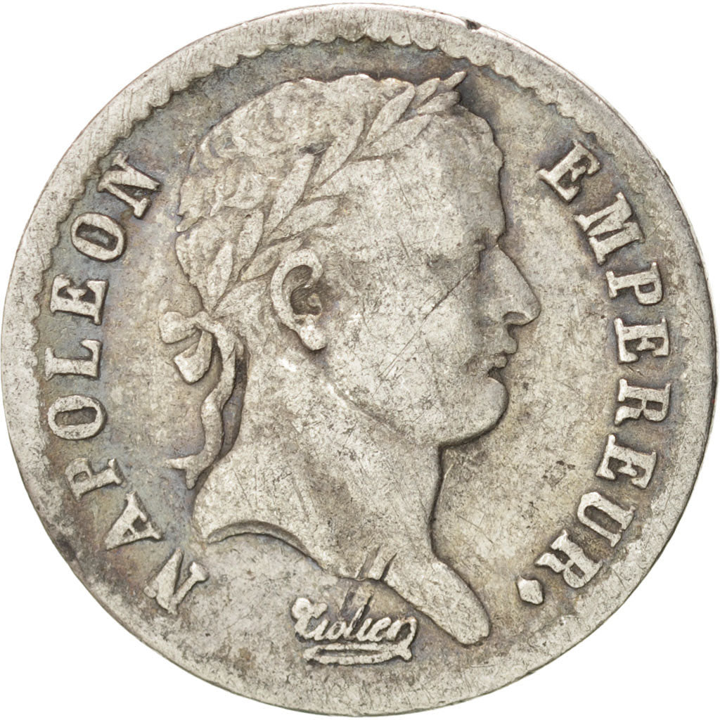 FRANCE, Napoléon I, 1/2 Franc, 1808, Paris, KM #680.1, VF(30-35), Silver, Gadour