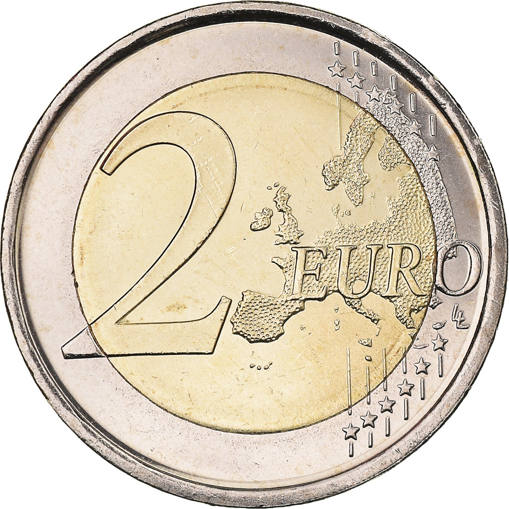 España, 2 Euro, Parc Guell, 2014, Madrid, Iridescent, SC, Bimetálico