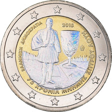 Greece, 2 Euro, Spyridon Louis, 2015, Athens, Iridescent, MS(63), Bi-Metallic