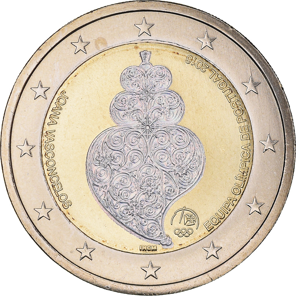 Portugal, 2 Euro, Olympic Games, 2016, Lisbon, Iridescent, MS(63), Bi-Metallic