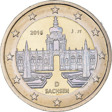 Niemcy, 2 Euro, Sachsen, 2016, Hambourg, Iridescent, MS(63), Bimetaliczny