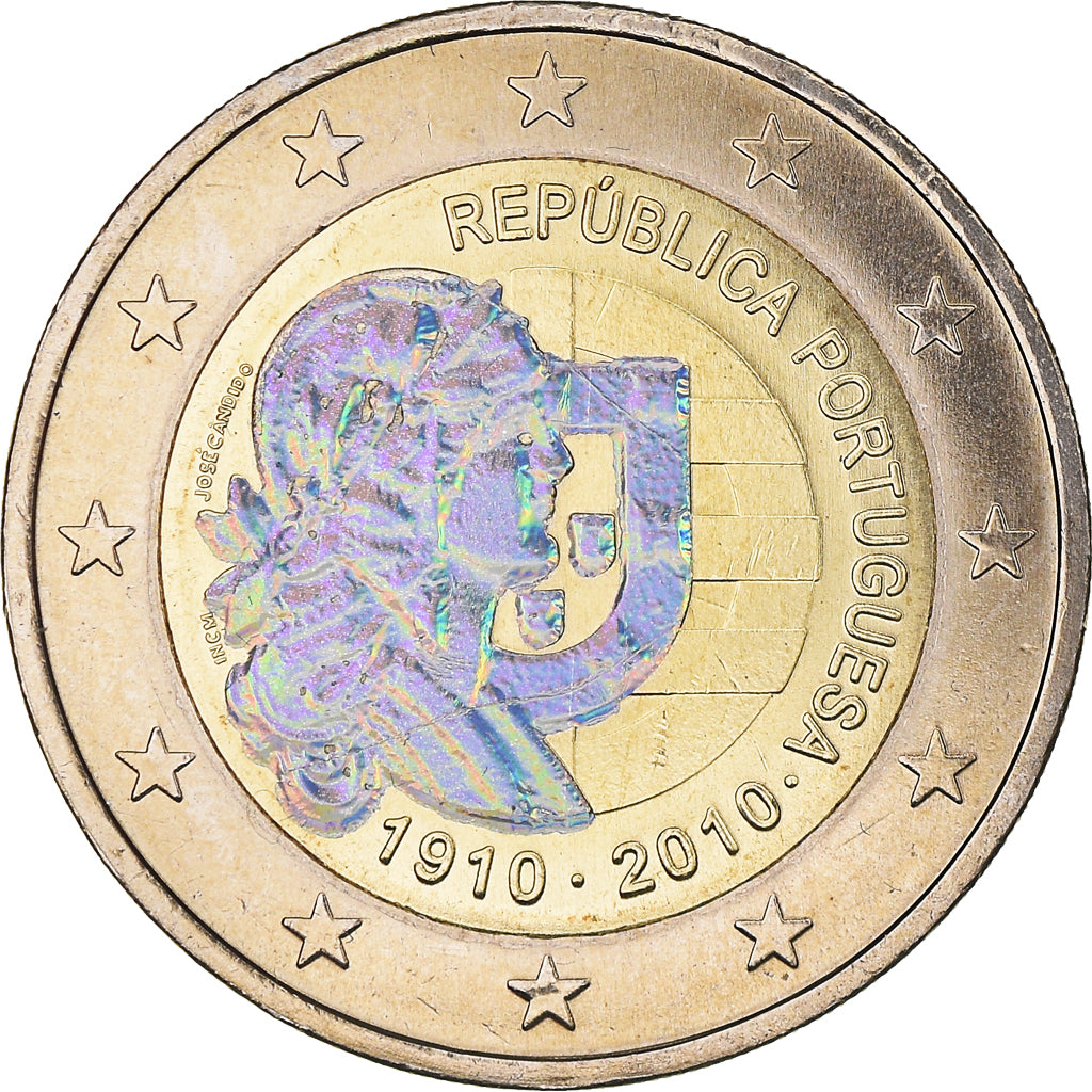 Portugal, Portuguese Republic, 100th Anniversary, 2 Euro, 2010, Lisbon