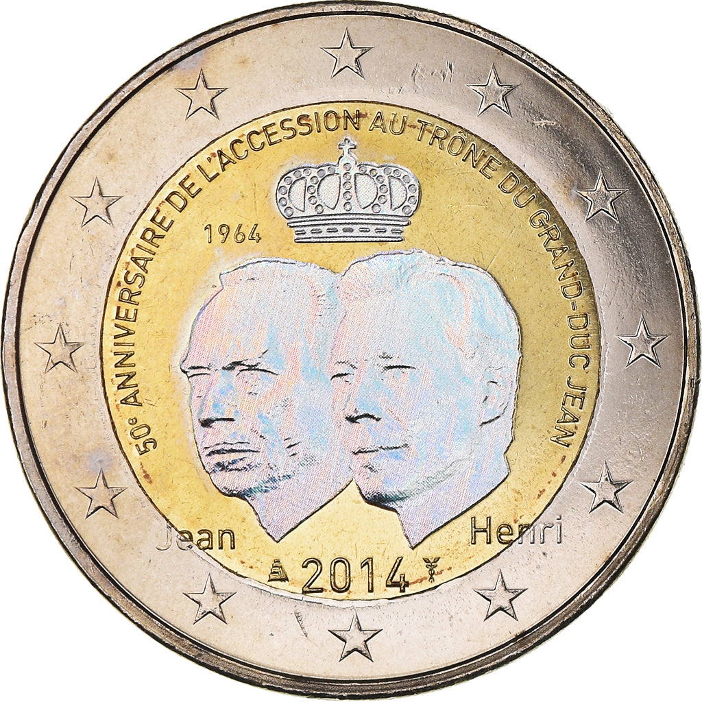 Lussemburgo, 2 Euro, le 50ème anniversaire de l'accession au trône, 2014