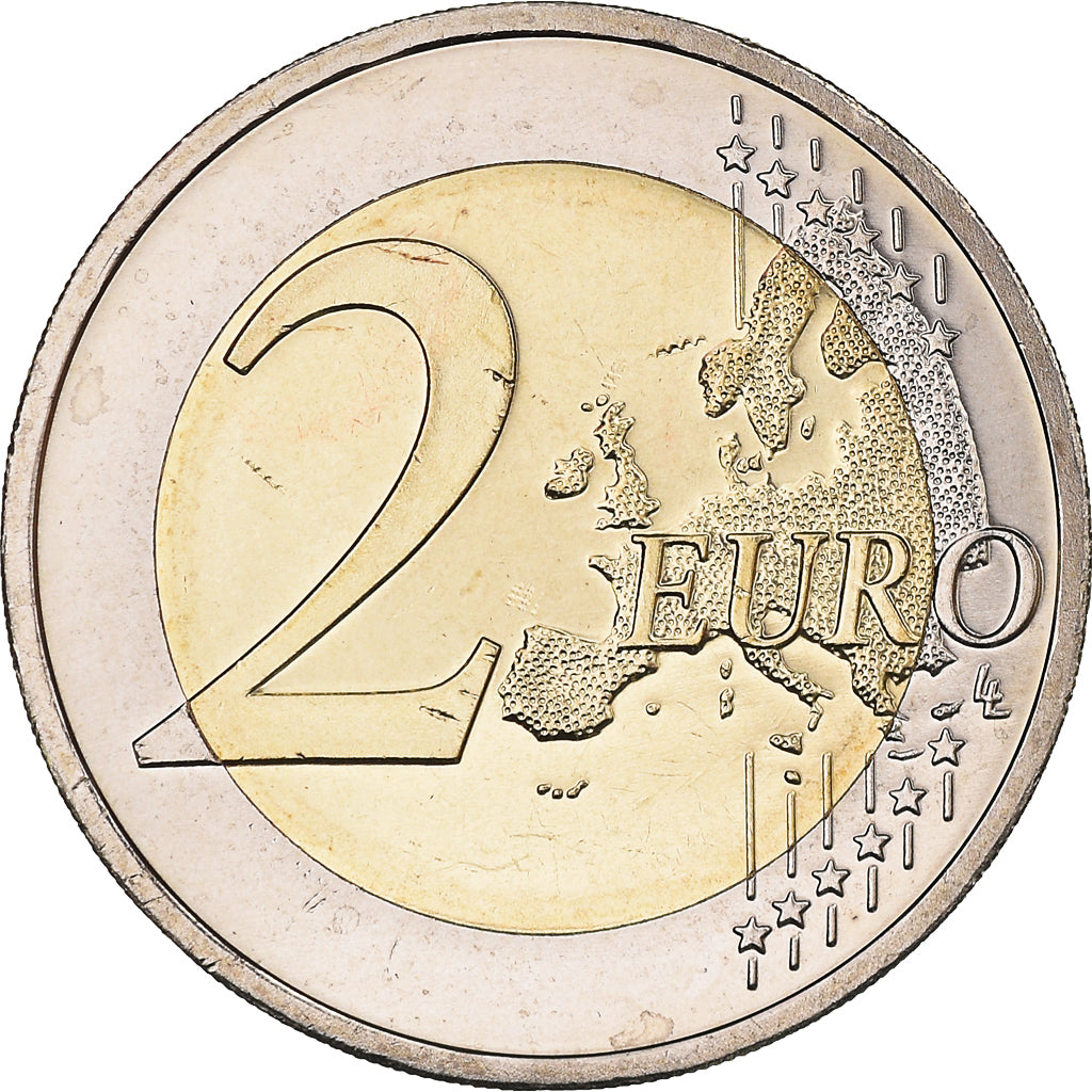 Latvia, 2 Euro, 2014, Stuttgart, Iridescent, MS(63), Bi-Metallic, KM:157