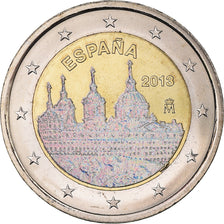 Spain, 2 Euro, Escurial, 2013, Madrid, Iridescent, MS(63), Bi-Metallic, KM:1151