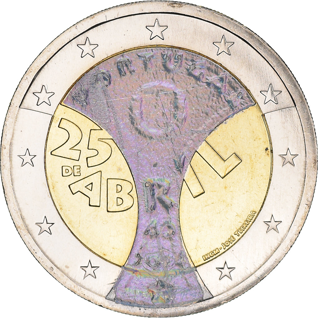 Portugal, 2 Euro, Revolution Oeillets, 2014, Lisbon, Iridescent, MS(63)