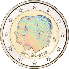 Spain, 2 Euro, Philippe VI, 2014, Madrid, Iridescent, MS(63), Bi-Metallic