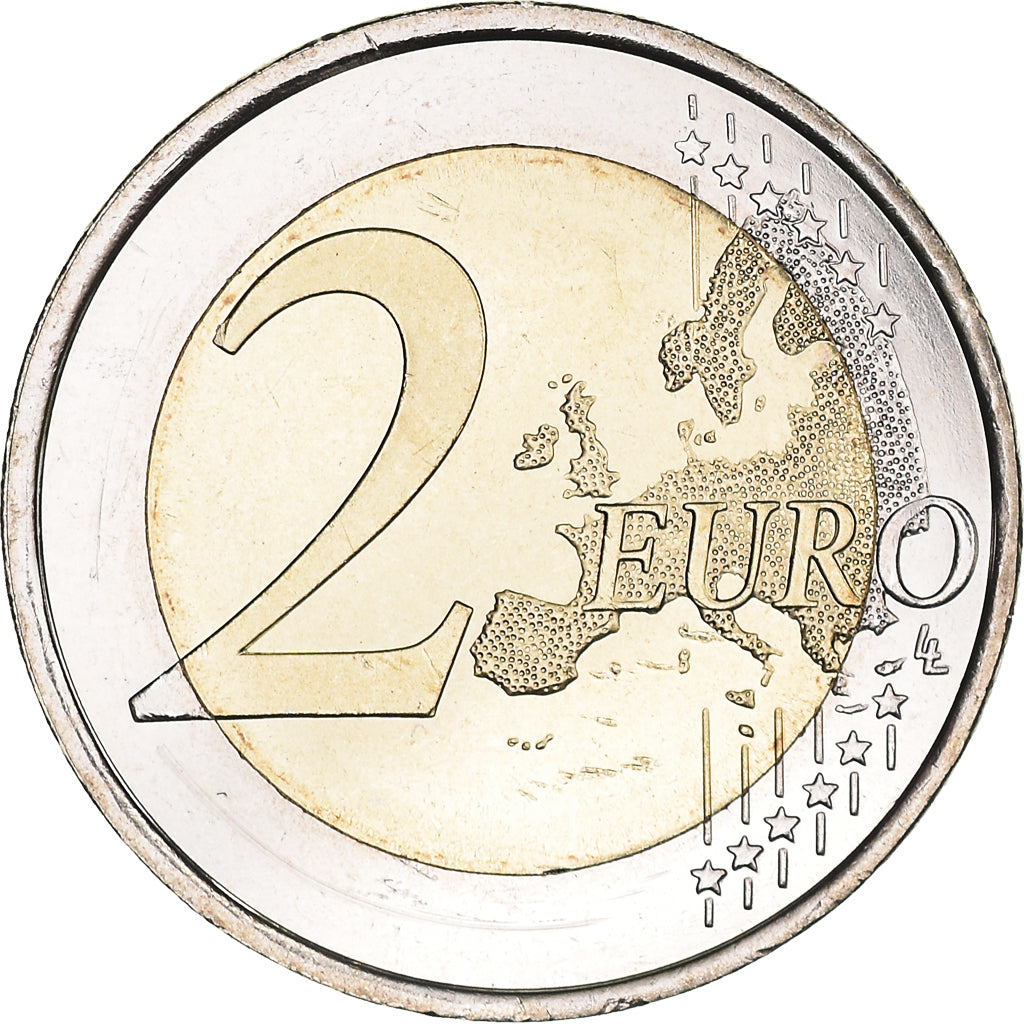 Spain, 2 Euro, Philippe VI, 2014, Madrid, Iridescent, MS(63), Bi-Metallic