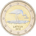 Latvia, 2 Euro, Cigogne, 2015, Iridescent, MS(64), Bi-Metallic