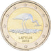Latvia, 2 Euro, Cigogne, 2015, Iridescent, UNZ+, Bi-Metallic