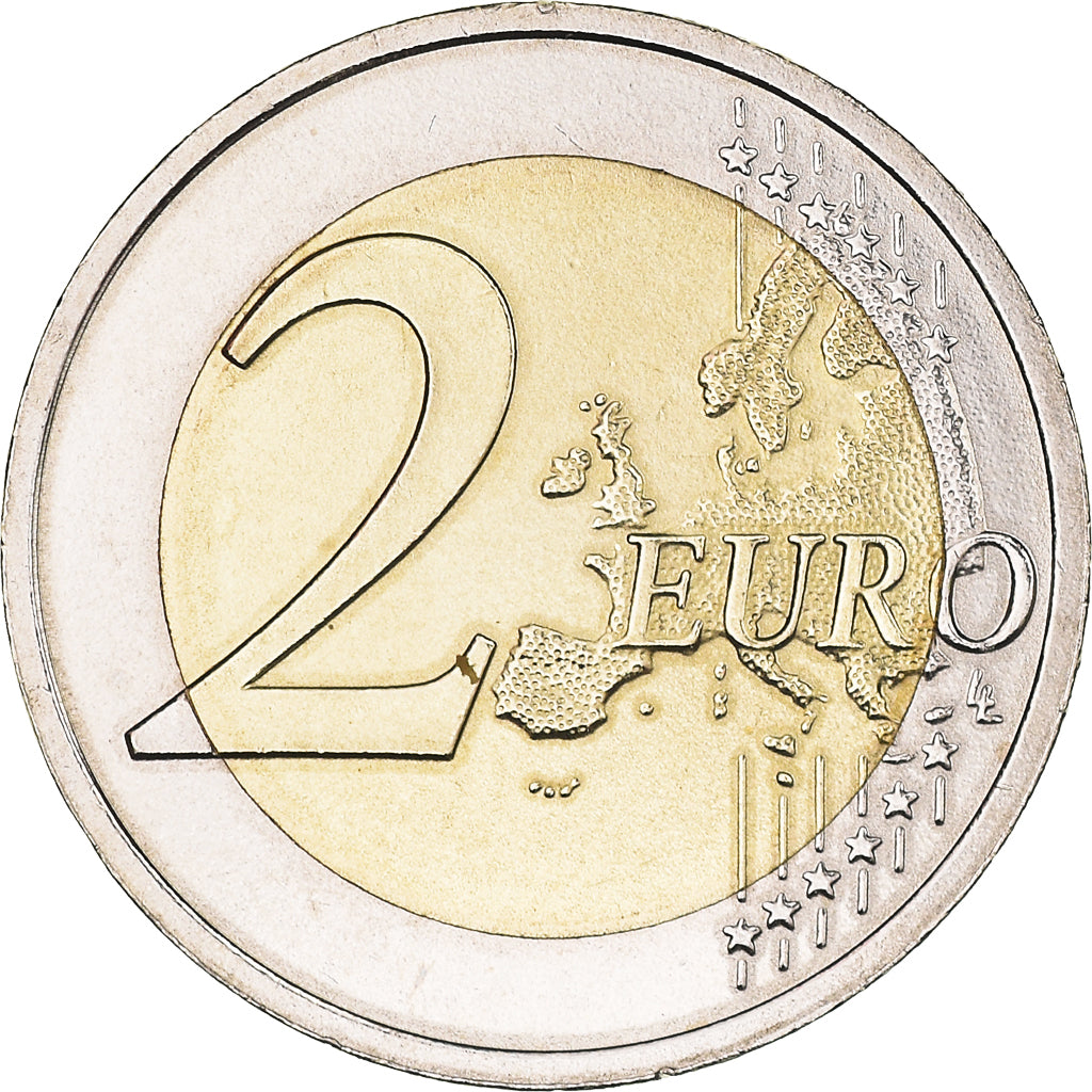 Latvia, 2 Euro, Cigogne, 2015, Iridescent, MS(64), Bi-Metallic