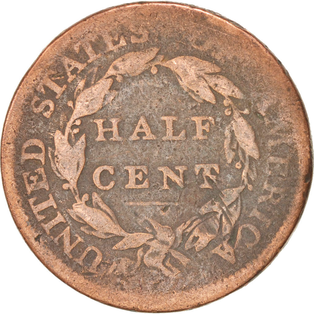 UNITED STATES, Classic Head Half Cent, Half Cent, 1810, U.S. Mint, KM #41,...