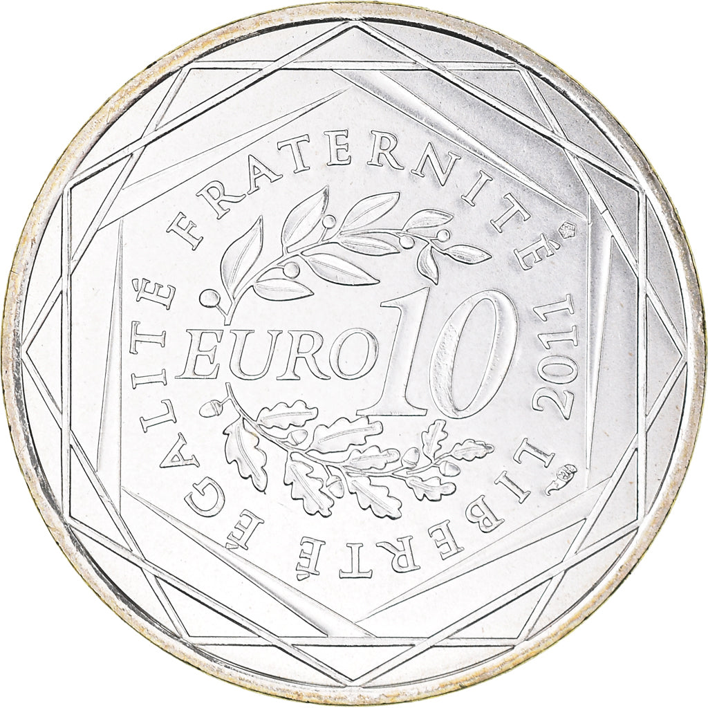 France, 10 Euro, 2011, Paris, MS(64), Silver, KM:1749
