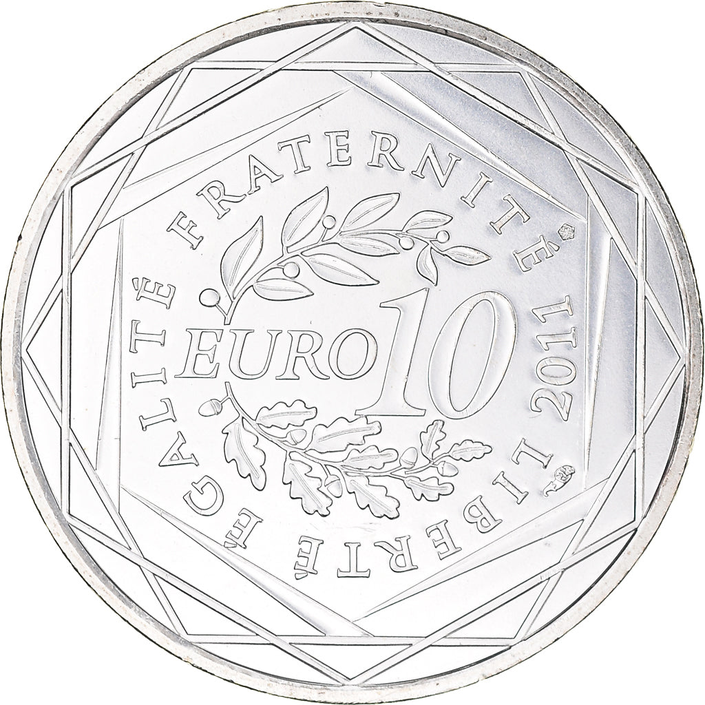 France, 10 Euro, Picardie, Euros des régions, 2011, MS(63), Silver