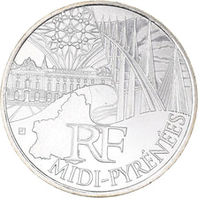 France, 10 Euro, Midi-Pyrénées, 2011, Paris, MS(64), Silver, KM:1752