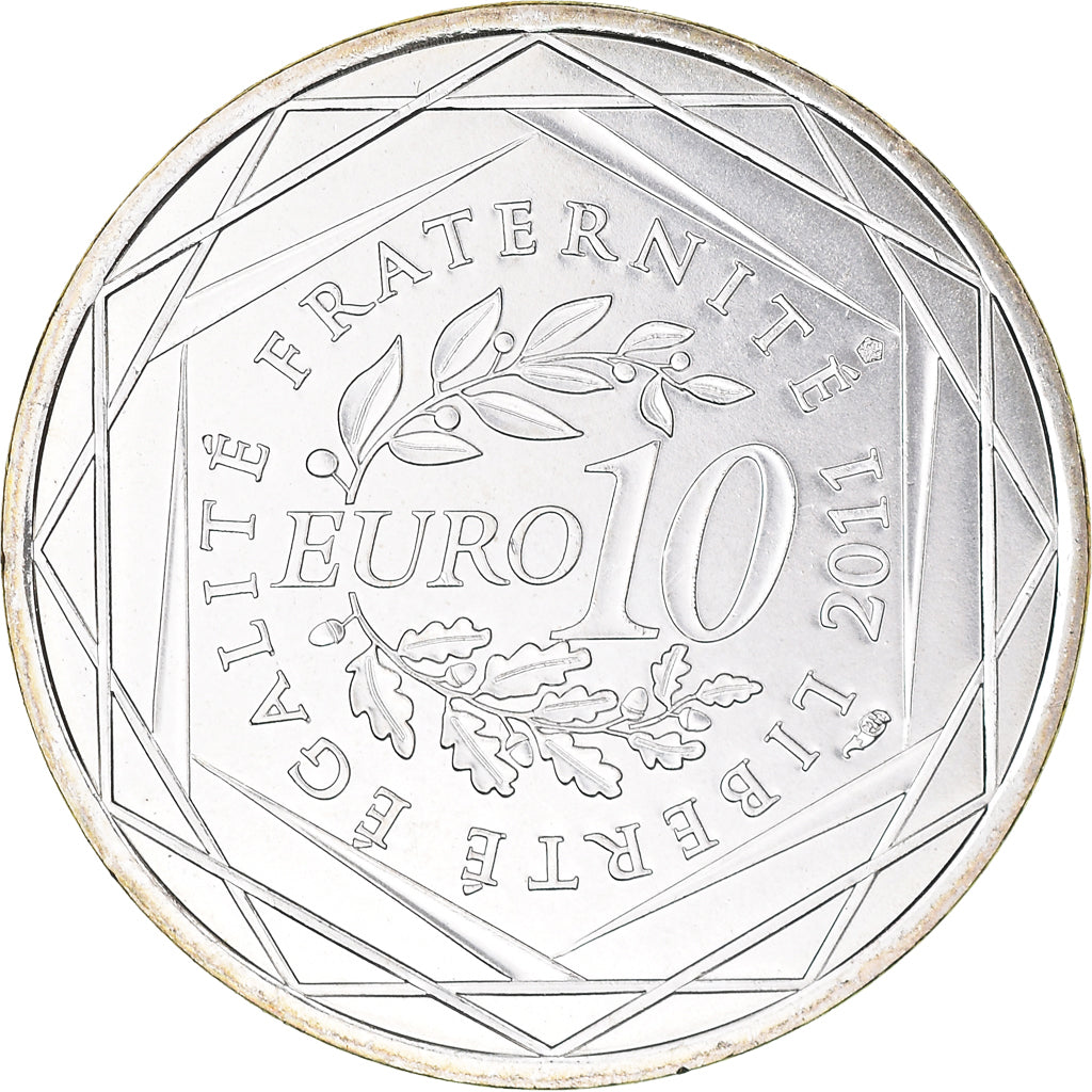 France, 10 Euro, Alsace, 2011, Paris, MS(64), Silver, KM:1734