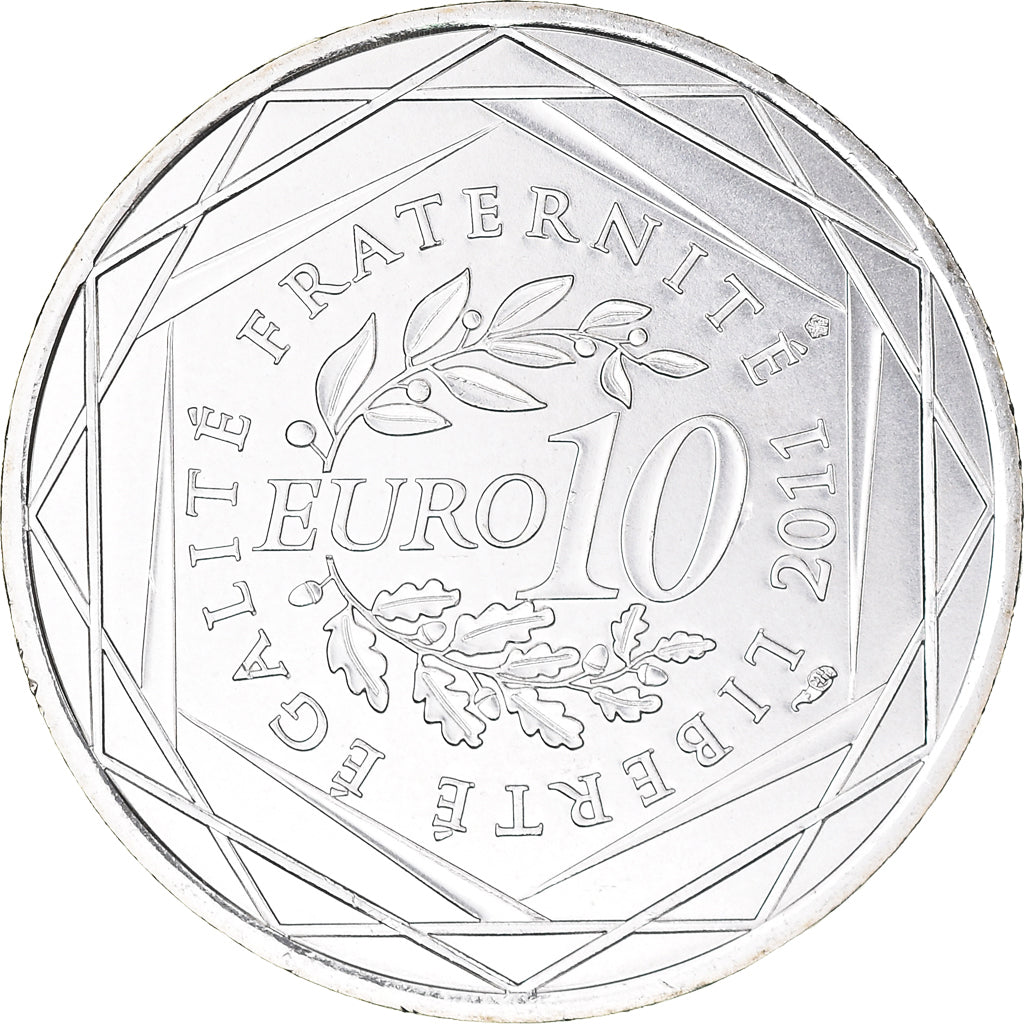 France, 10 Euro, Basse Normandie, 2011, Paris, MS(64), Silver, KM:1729