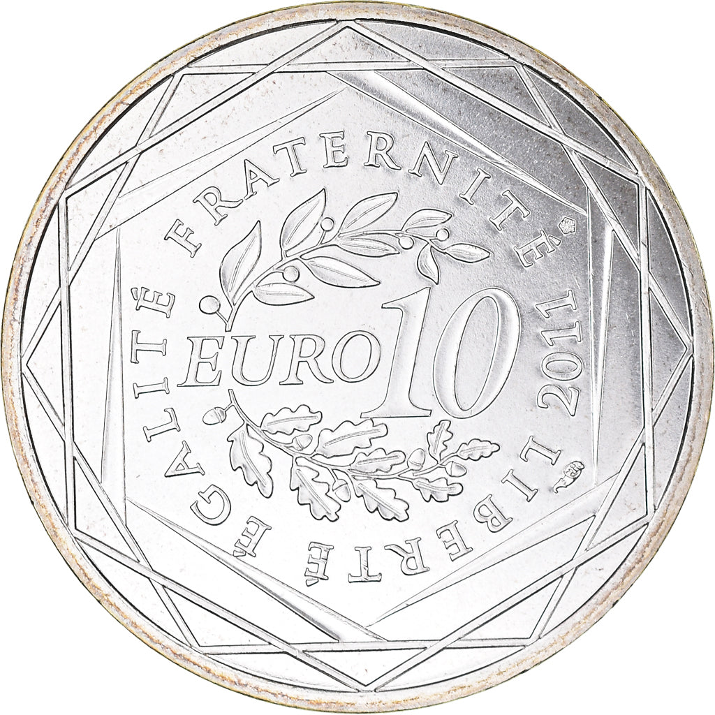 France, 10 Euro, Mayotte, 2011, Paris, MS(64), Silver, KM:1726