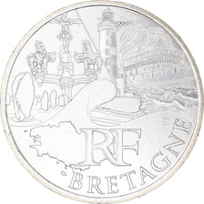 França, 10 Euro, Bretagne, Euros des régions, 2011, MS(64), Prata