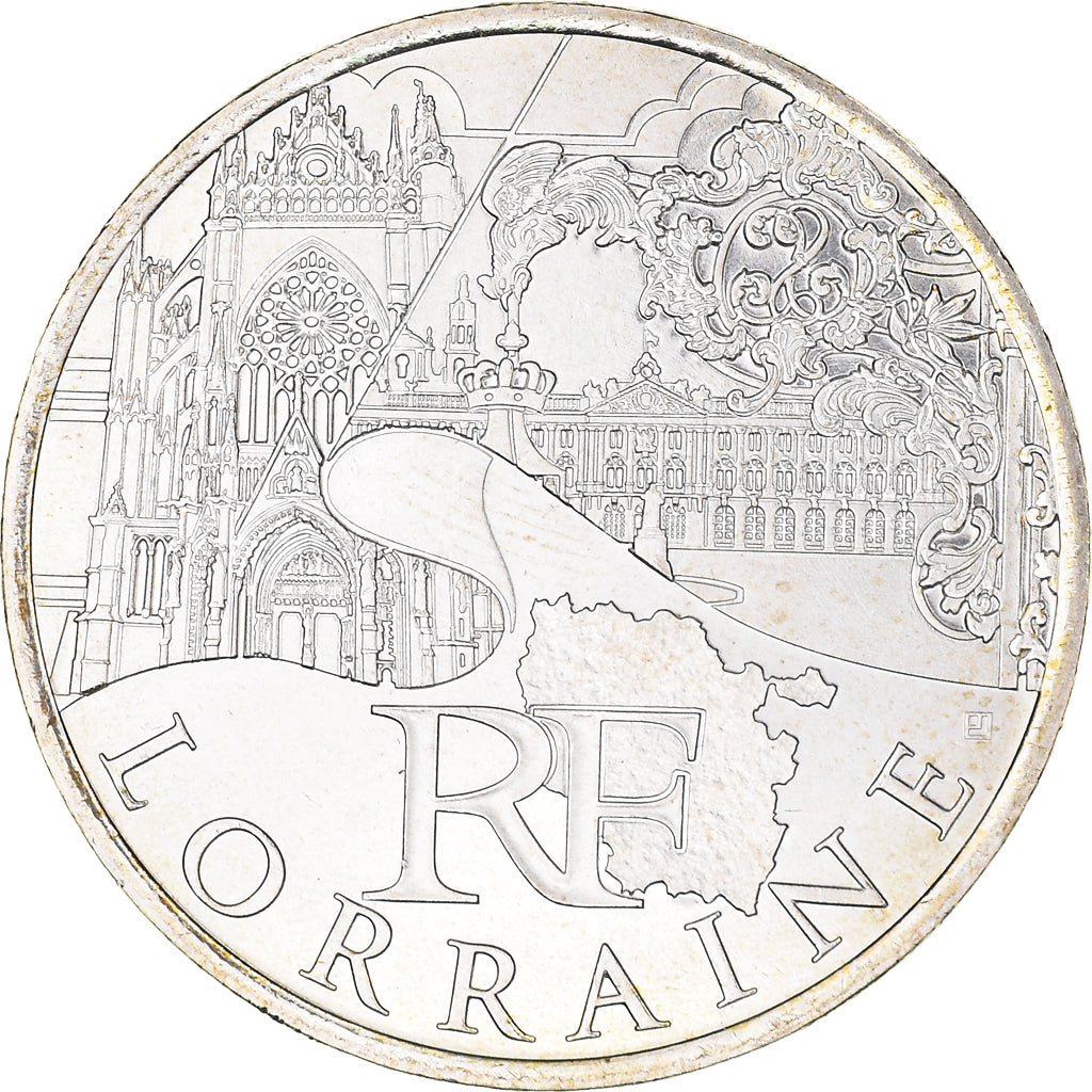 France, 10 Euro, Lorraine, 2011, Paris, MS(64), Silver, KM:1743