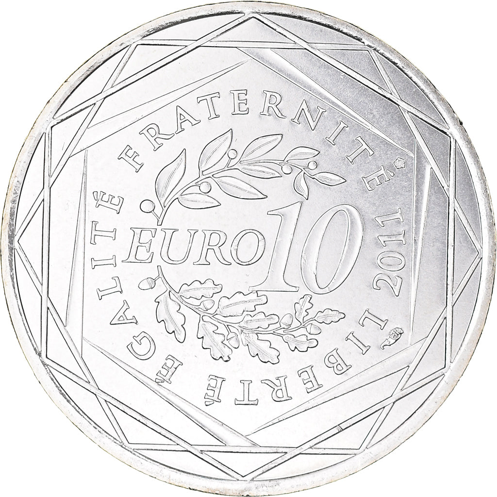 France, 10 Euro, Lorraine, 2011, Paris, MS(64), Silver, KM:1743