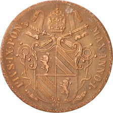Coin, ITALIAN STATES, PAPAL STATES, Pius IX, Baiocco, 1847, Bologna, AU(50-53)