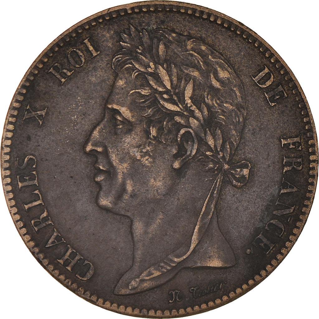 Coin, FRENCH COLONIES, Charles X, 5 Centimes, 1825, Paris, EF(40-45), Bronze