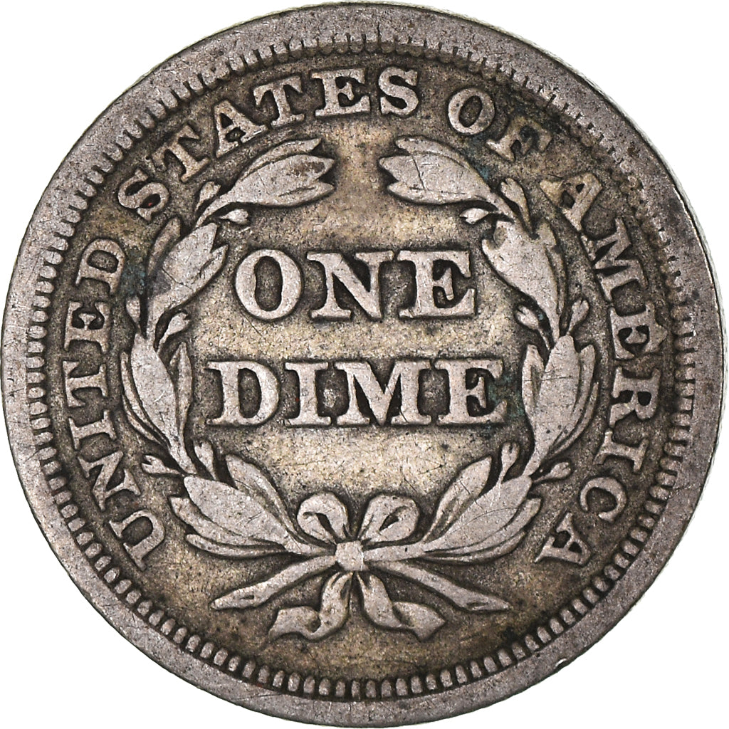 Coin, United States, Seated Liberty Dime, Dime, 1855, U.S. Mint, Philadelphia