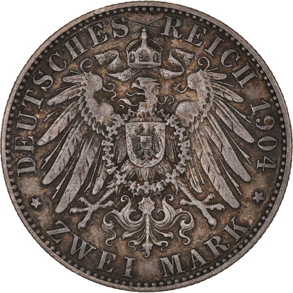 Coin, German States, SAXONY-ALBERTINE, Georg, 2 Mark, 1904, Muldenhütten