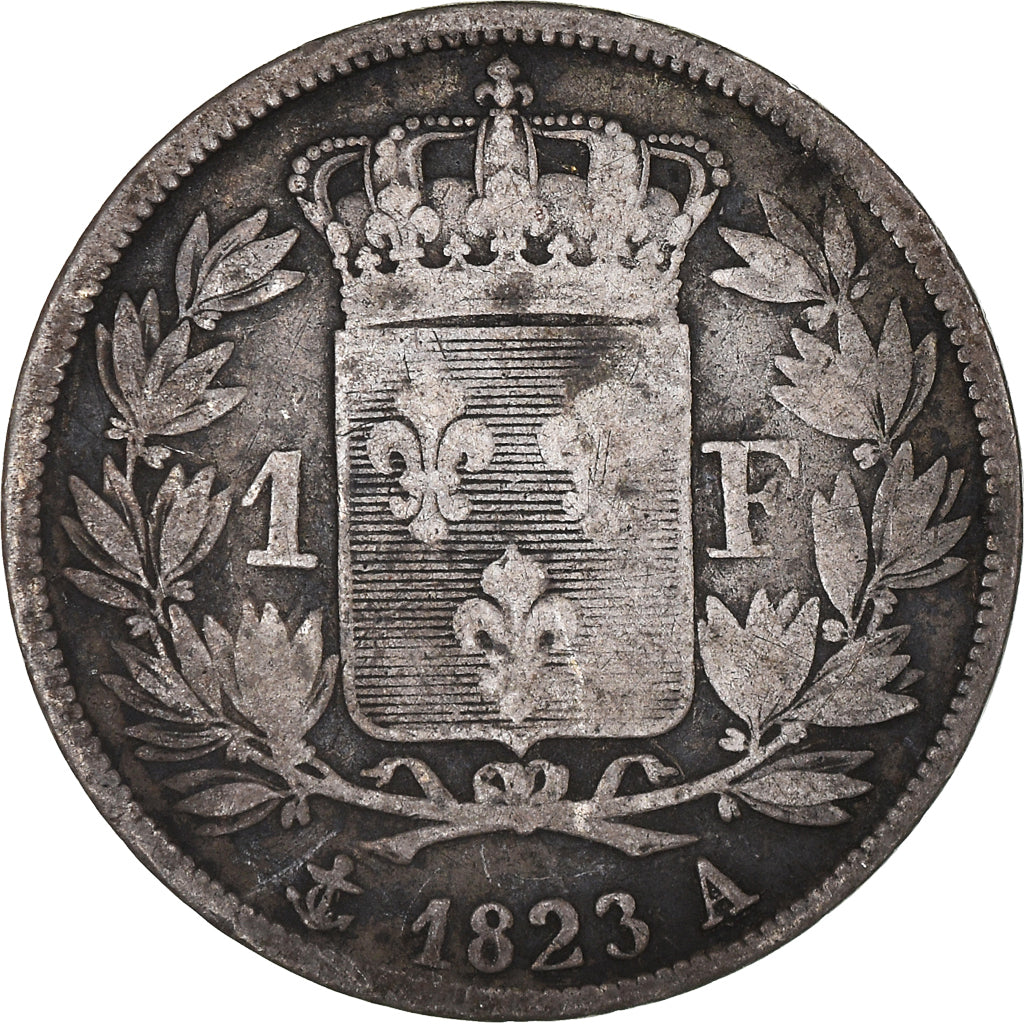Munten, Frankrijk, Louis XVIII, Louis XVIII, Franc, 1823, Paris, FR, Zilver