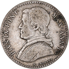 Coin, ITALIAN STATES, PAPAL STATES, Pius IX, 20 Baiocchi, 1850, Roma, VF(20-25)
