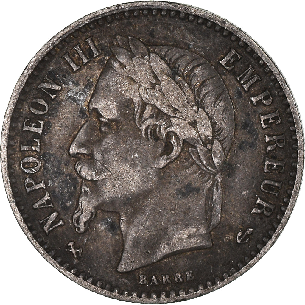 Moneda, Francia, Napoleon III, Napoléon III, 50 Centimes, 1867, Bordeaux, BC+