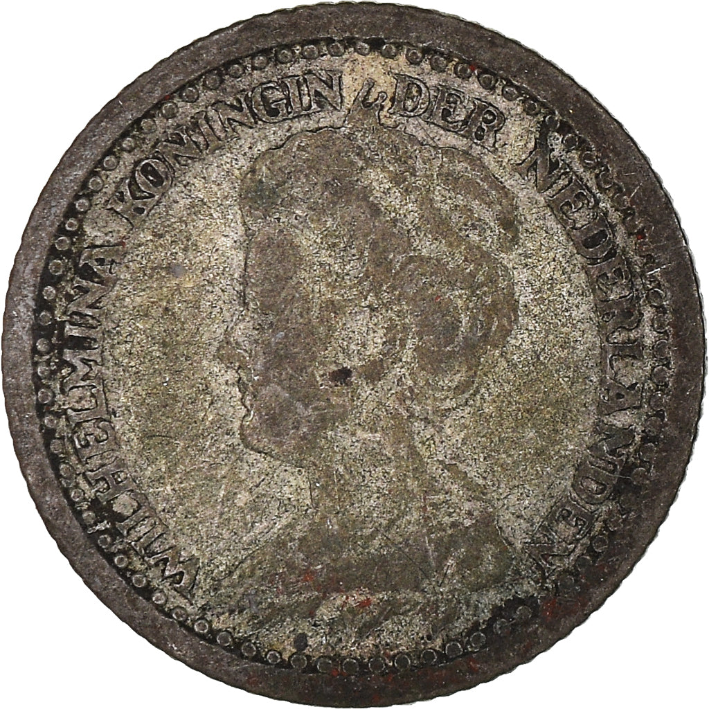Moneta, Paesi Bassi, Wilhelmina I, 10 Cents, 1919, B+, Argento, KM:145