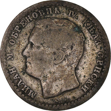 Coin, Serbia, Milan I, 50 Para, 1875, VF(20-25), Silver, KM:4