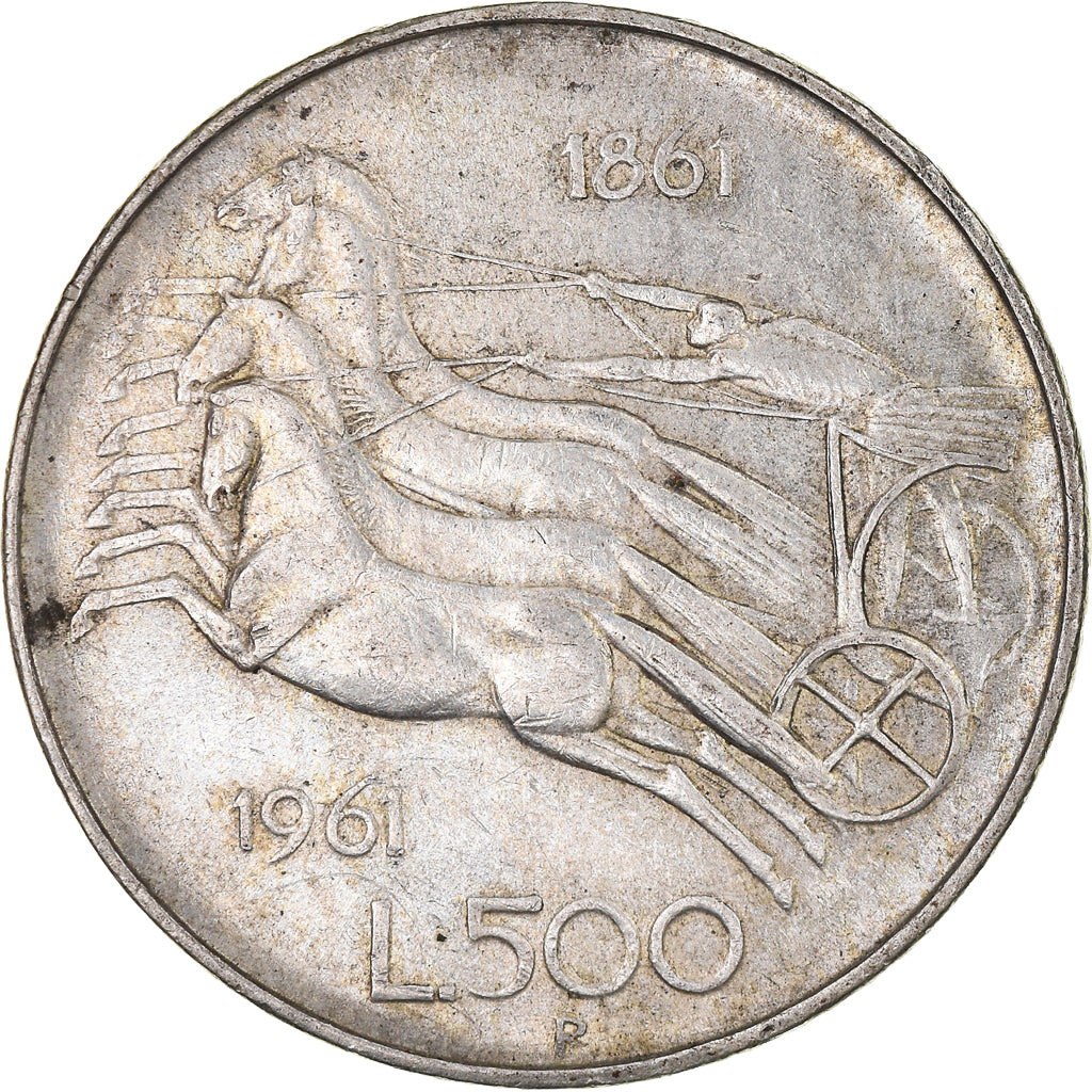 Coin, Italy, 500 Lire, 1961, Rome, EF(40-45), Silver, KM:99