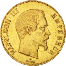 FRANCE, Napoléon III, 100 Francs, 1858, Paris, KM #786.1, AU(50-53), Gold, G...