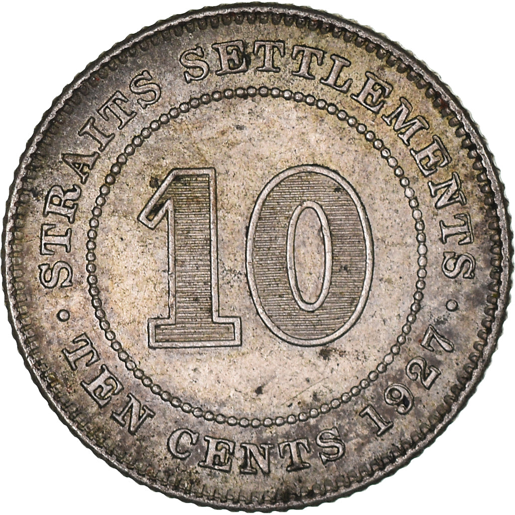 Coin, Straits Settlements, George V, 10 Cents, 1927, VF(30-35), Silver, KM:29b