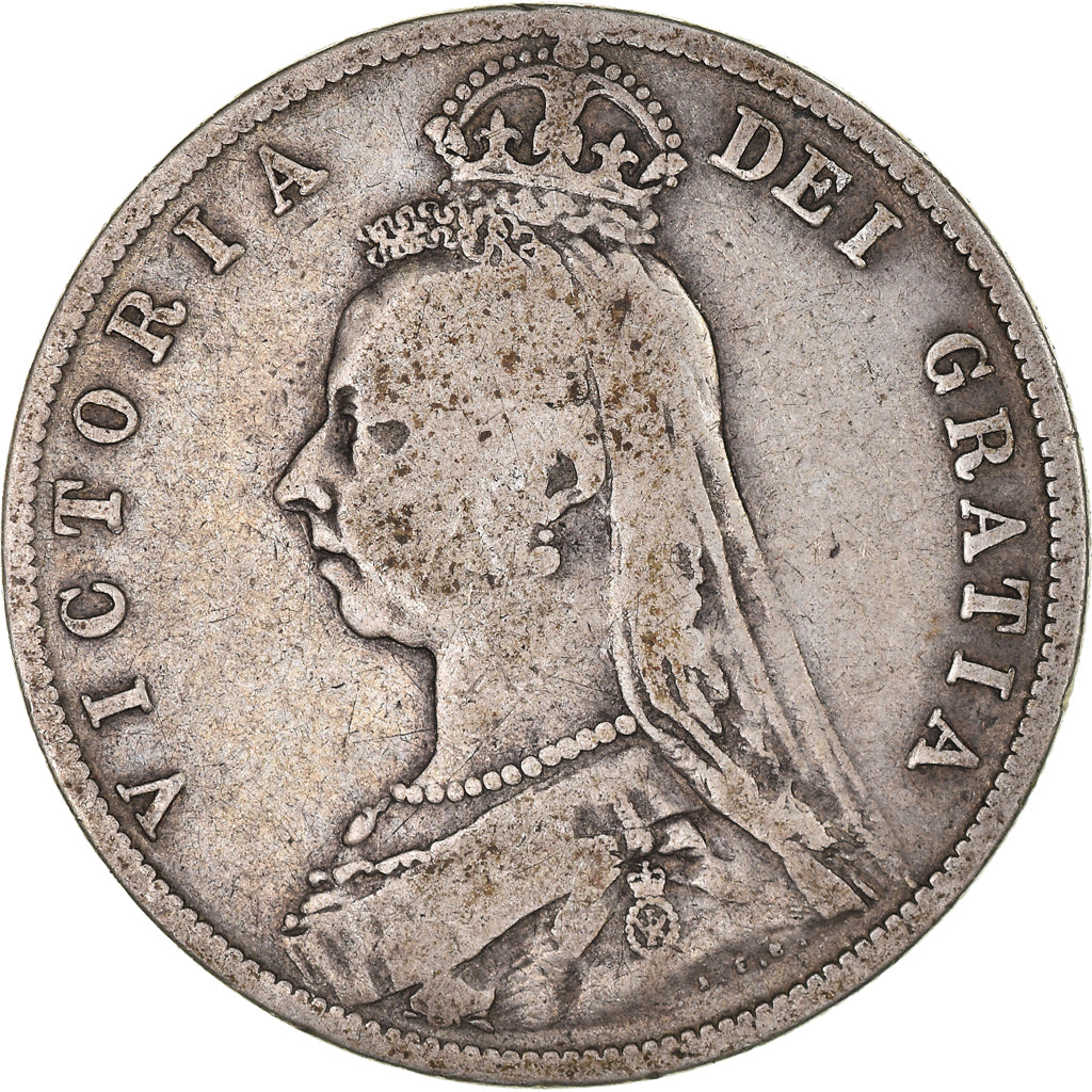 Münze, Großbritannien, Victoria, 1/2 Crown, 1888, S+, Silber, KM:764