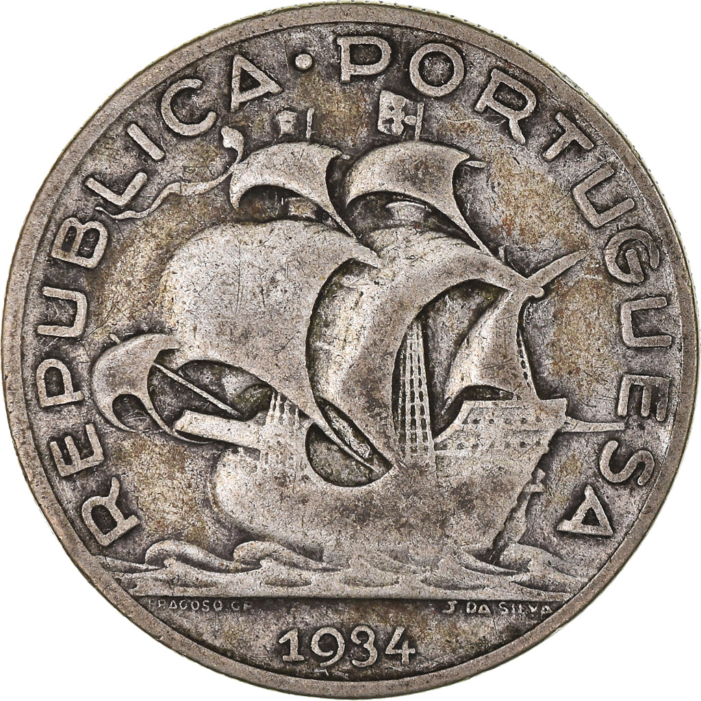 Monnaie, Portugal, 5 Escudos, 1934, TB+, Argent, KM:581