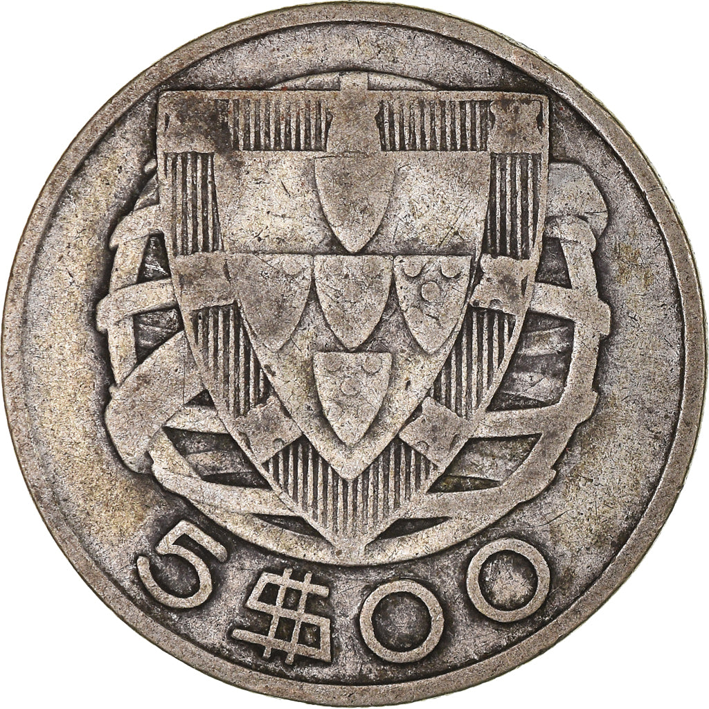 Monnaie, Portugal, 5 Escudos, 1934, TB+, Argent, KM:581