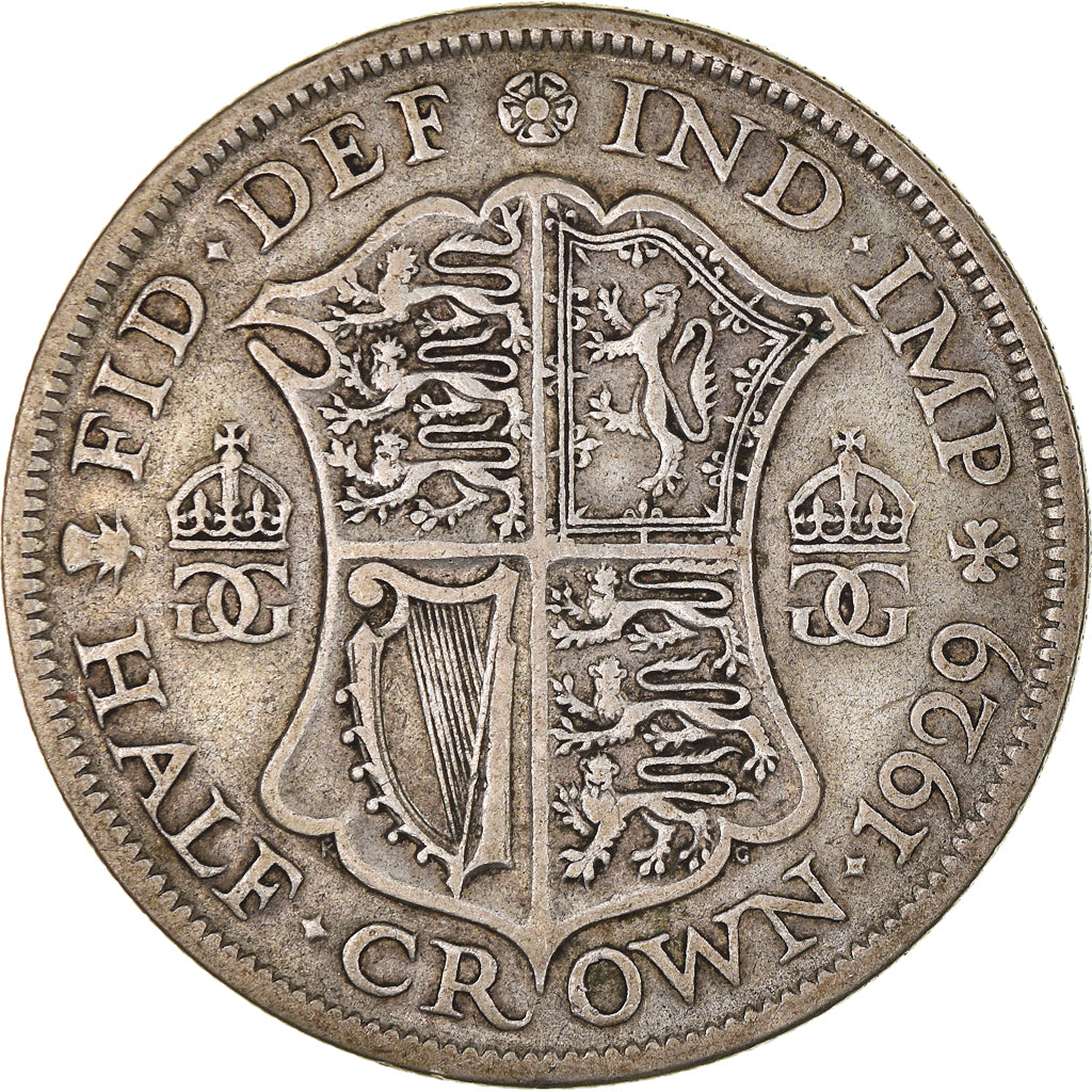 Coin, Great Britain, George V, 1/2 Crown, 1929, VF(30-35), Silver, KM:835
