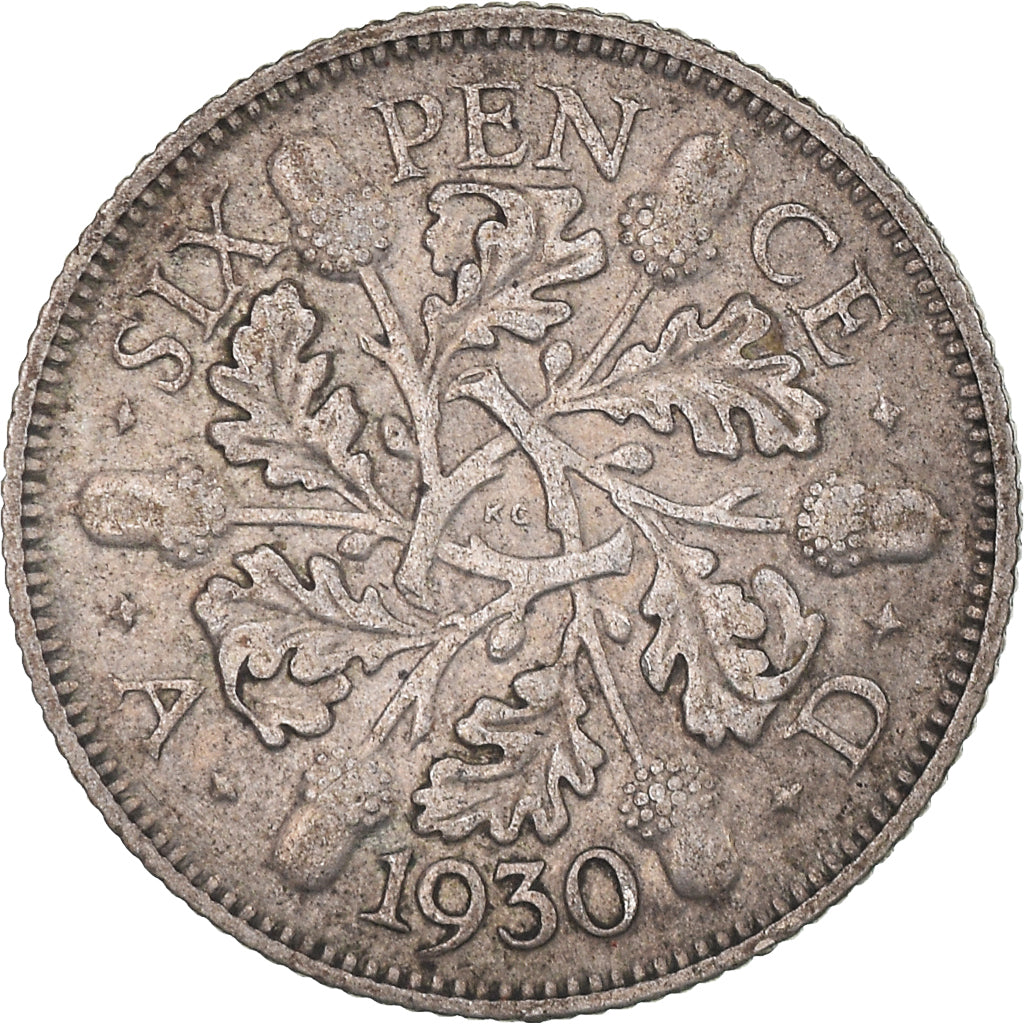 Coin, Great Britain, George V, 6 Pence, 1930, EF(40-45), Silver, KM:832