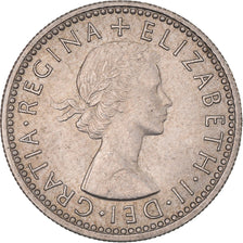 Monnaie, Grande-Bretagne, Elizabeth II, 6 Pence, 1957, TTB+, Cupro-nickel