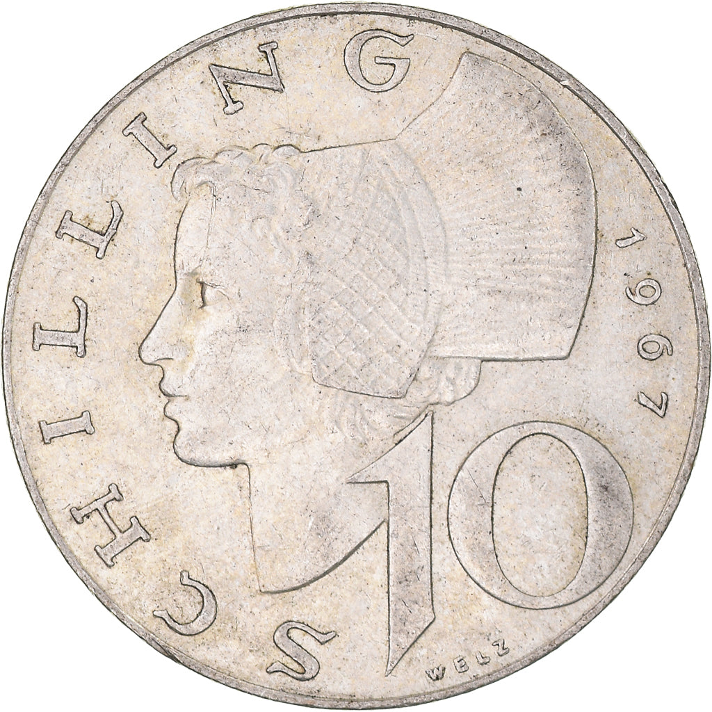 Coin, Austria, 10 Schilling, 1967, AU(50-53), Silver, KM:2882