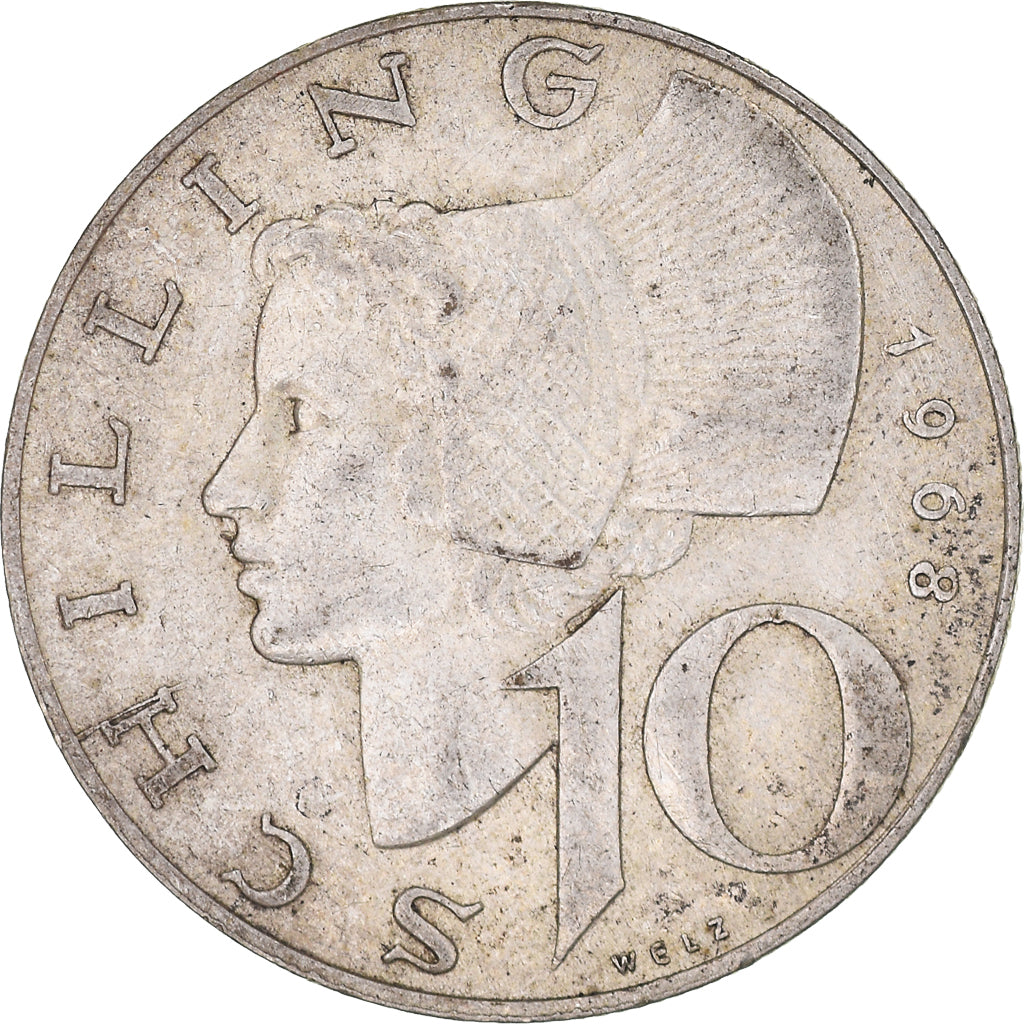 Coin, Austria, 10 Schilling, 1968, EF(40-45), Silver, KM:2882