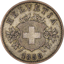 Coin, Switzerland, 20 Rappen, 1858, Bern, EF(40-45), Billon, KM:7
