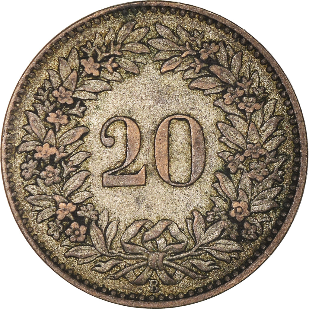 Coin, Switzerland, 20 Rappen, 1858, Bern, EF(40-45), Billon, KM:7